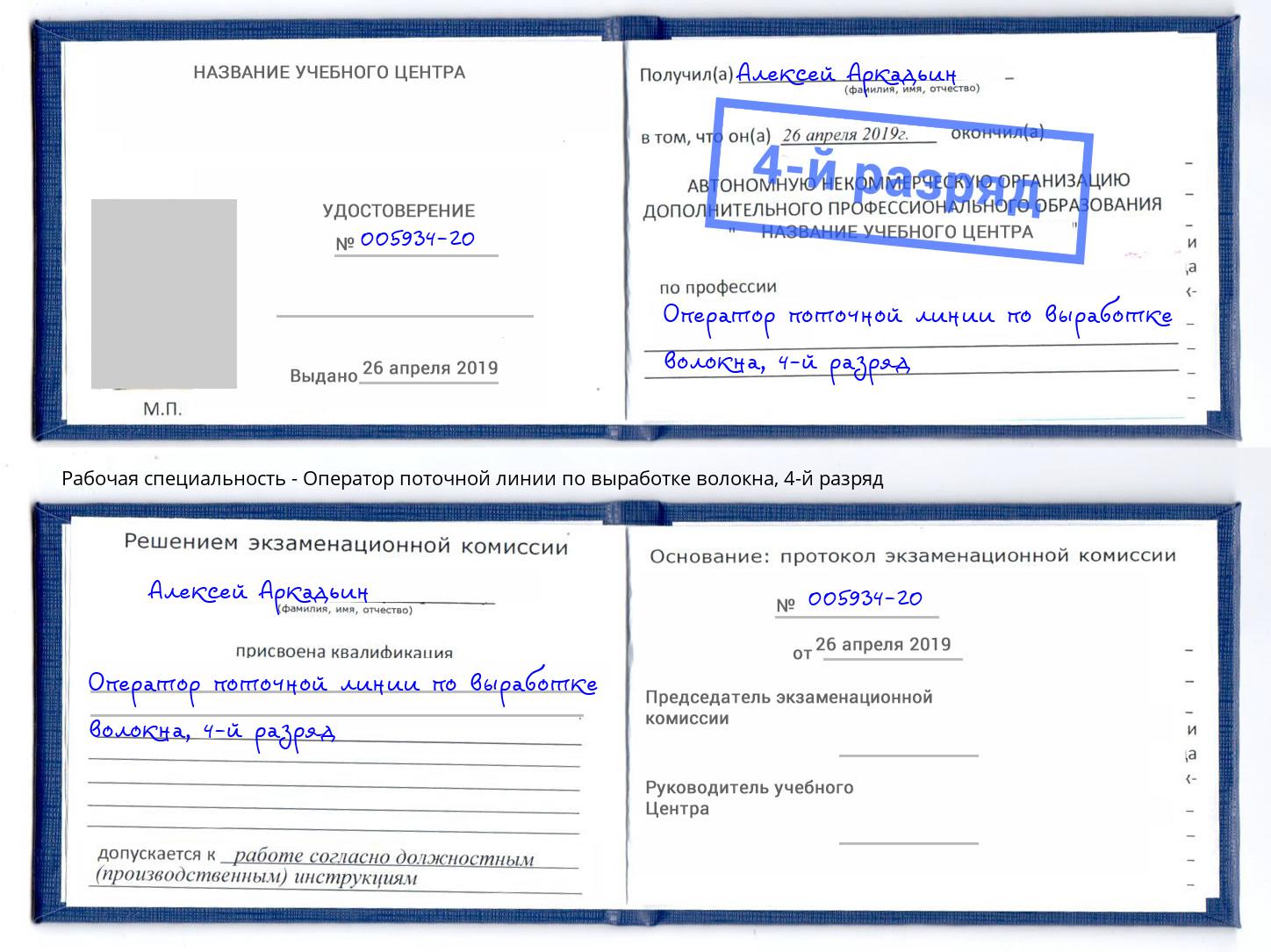 корочка 4-й разряд Оператор поточной линии по выработке волокна Амурск